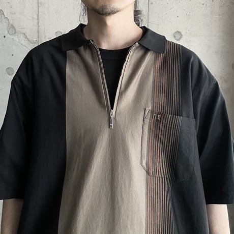 2000's Mercerised cotton half zip shirt