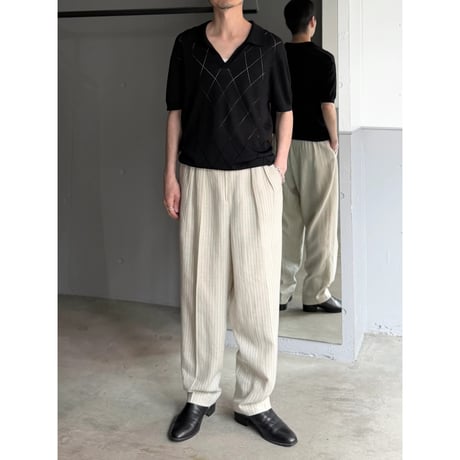 1980's-1990's "Liz claiborne" Linen / Rayon fabric 2tuck slacks pants