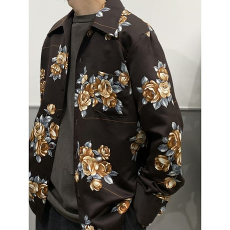 1970's "Mr.Jan" Floral printed open-collar shirt