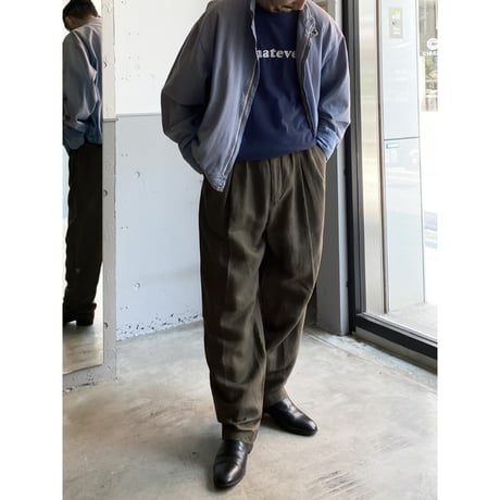 1990's Linen/Rayon fabric inverted pleats slacks pants