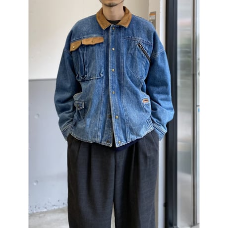1980's-1990's "TOGETHER" Leather Switching Design Denim Jacket
