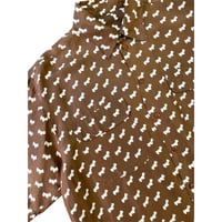 1990's Silk fabric DOG printed short sleeve shirt