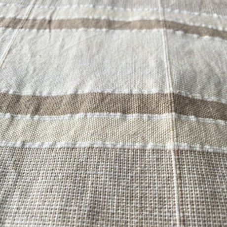 1990's Hand Woven Striped open collar cotton shirt