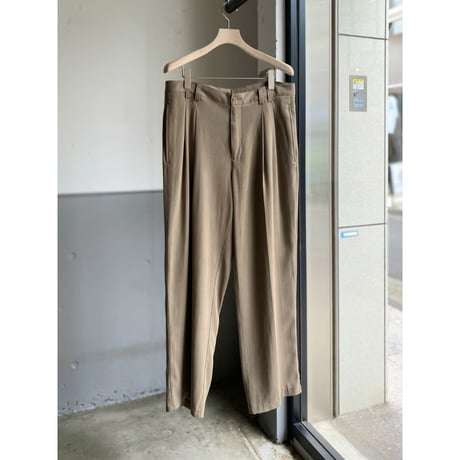 2000's Silk fabric 2tuck slacks pants