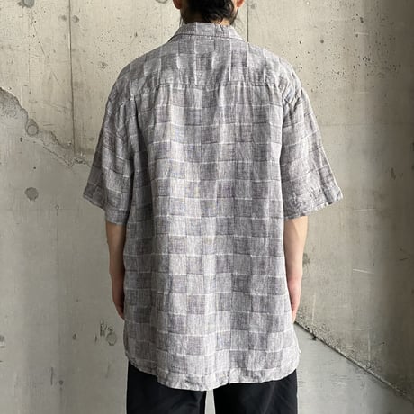 2000's Checker patterned linen shirt