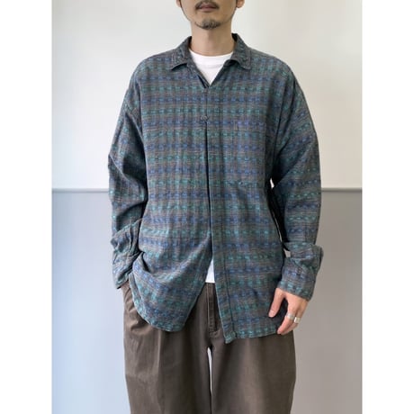 1980's Cotton jacquard long sleeve shirt
