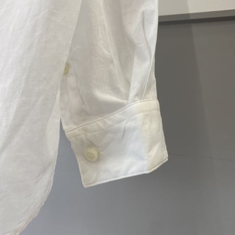 2000's Cotton × Linen white color long sleeve shirt