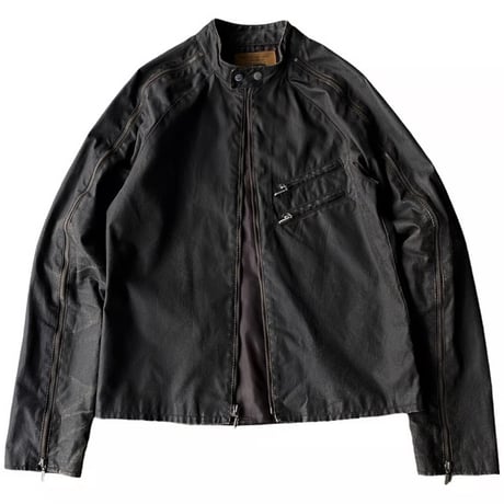 2000's "GUESS" Arm zipper design coated riders jacket