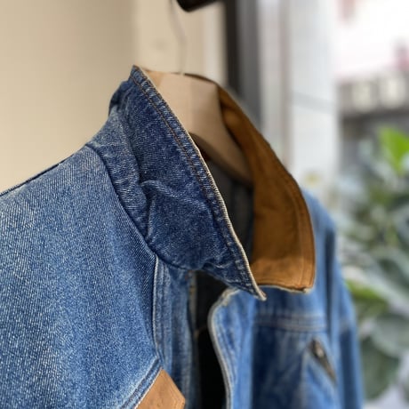 1980's-1990's "TOGETHER" Leather Switching Design Denim Jacket