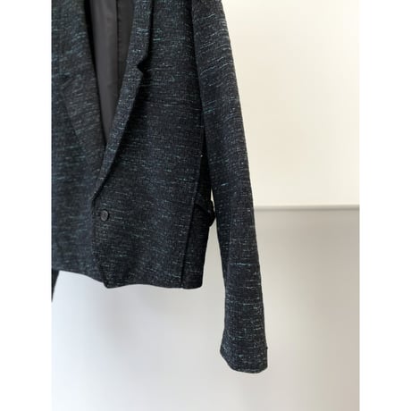 1980's Jacquard fabric cropped tailored jacket