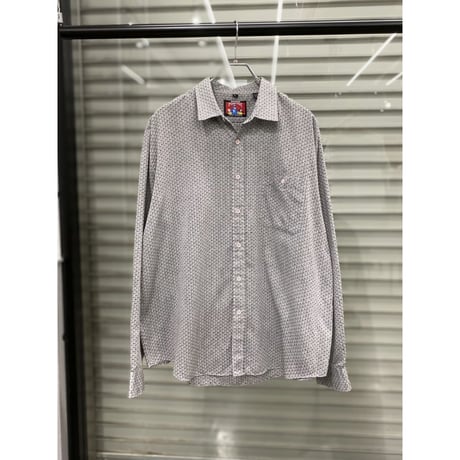 1980's-Early 1990's "SOSTANZA" Jacquard Fabric Long Sleeve Shirt