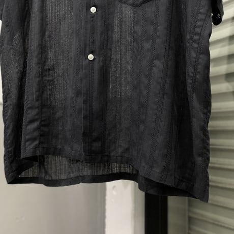 1970's ”Forsyth" Leno weave fabric open collar shirt
