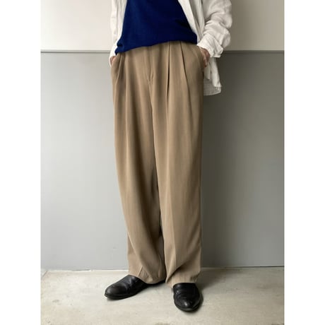 2000's Silk fabric 2tuck slacks pants