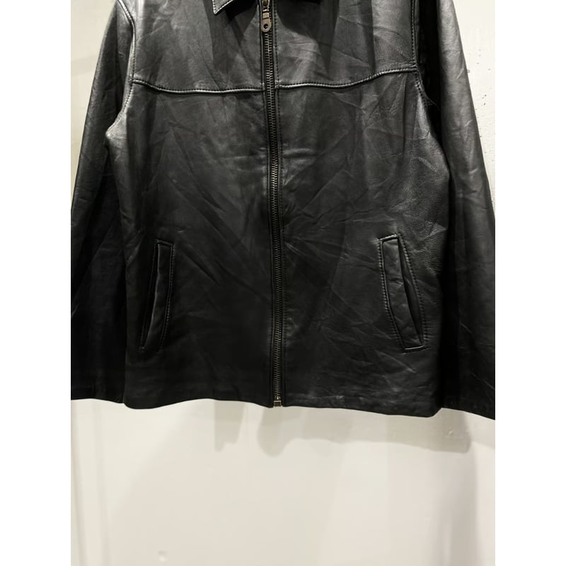 1990's-2000's Black leather drizzler jacket | R