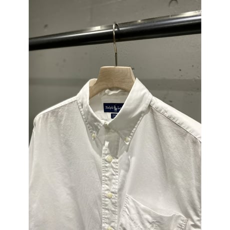 1990's-2000's "Ralph Lauren" White embroidery design button-down shirt