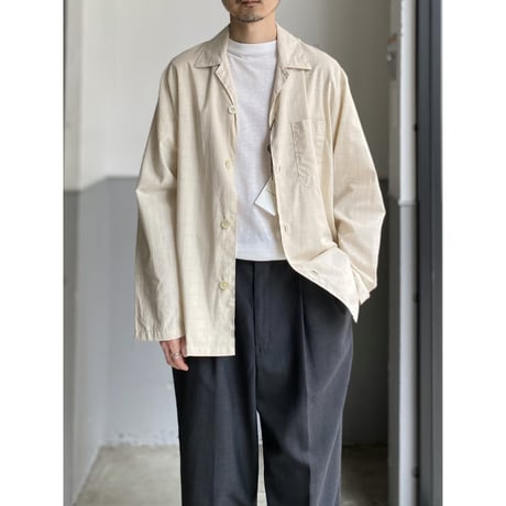 (Deadstock) 1990's ”Guy Laroche" Cotton/Viscose open collar shirt