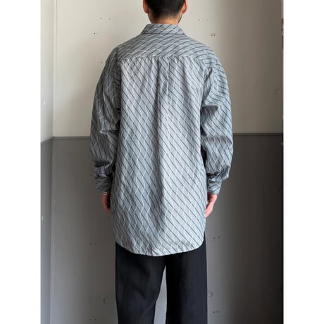 2000's "EMPORIO ARMANI" Wavy × Stripe patterned long sleeve shirt