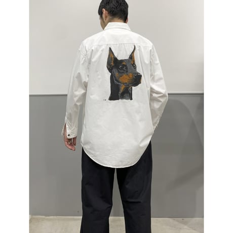 1990's DOBERMAN Back printed Long sleeve shirt