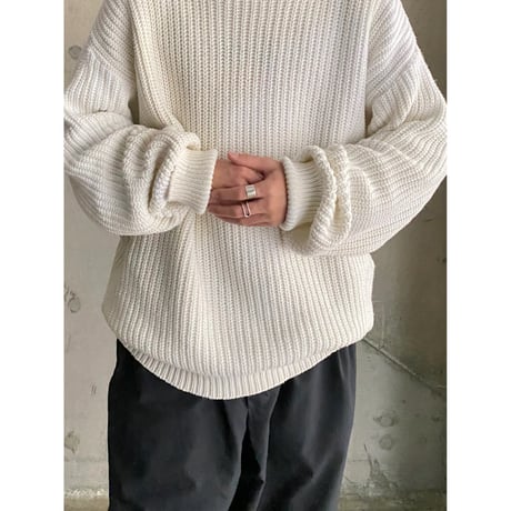 1990's "ORVIS" Turtle necked cotton knit sweater