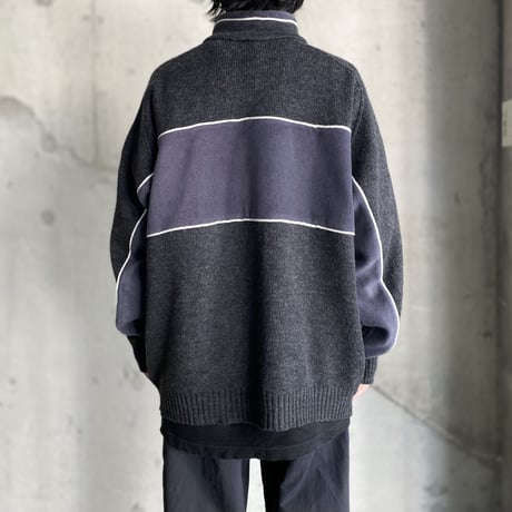 1990's-2000's PORTUGAL made switching design half zip knit sweater