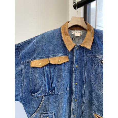 1980's-1990's "TOGETHER" Leather Switching Design Denim Jacket