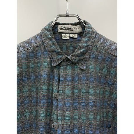 1980's Cotton jacquard long sleeve shirt