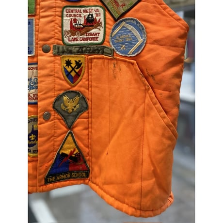 1980's Multi patch design sleeveless jacket