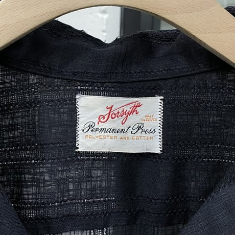 1970's ”Forsyth" Leno weave fabric open collar shirt