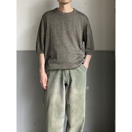 2000's Silk / Cotton fabric short sleeve melange knit