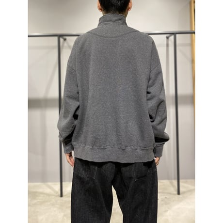 2000's Wide & Short silhouette half zip design sweat shirt