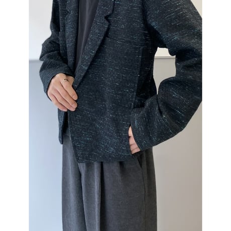 1980's Jacquard fabric cropped tailored jacket