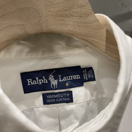 1990's-2000's "Ralph Lauren" White embroidery design button-down shirt