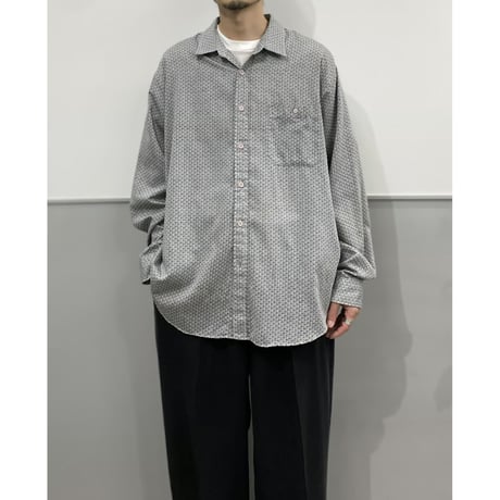 1980's-Early 1990's "SOSTANZA" Jacquard Fabric Long Sleeve Shirt