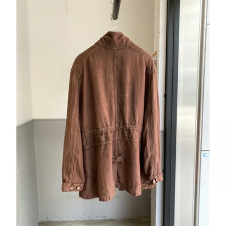 "PERUVIAN CONNECTION" Linen fabric double zipper jacket