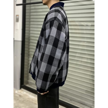 1990's Plaid patterned wool blouson