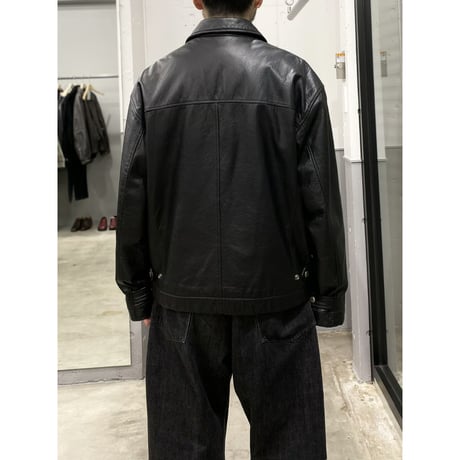 1990's Black leather sports jacket