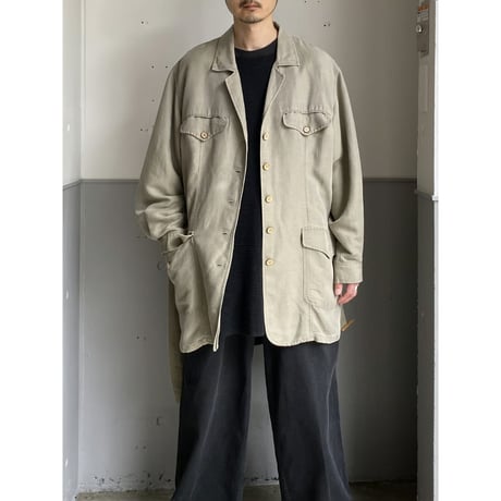 1980's-1990's "ELISABETH A LIZ CLAIBORNE" Linen / Rayon fabric safari jacket