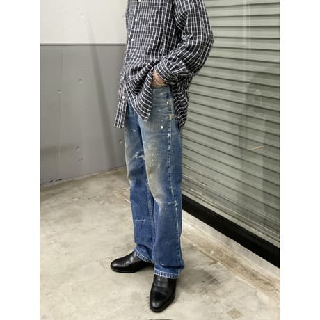 2000's "Levi's 517" Dameged & Painted semi-flare denim pants