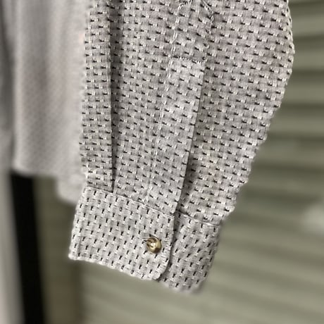 1980's-Early 1990's "SOSTANZA" Jacquard Fabric Long Sleeve Shirt
