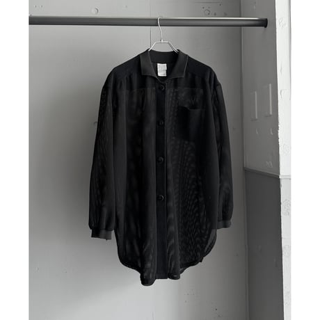 1980's-1990's Switching fabric design mesh shirt