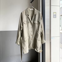 1980's-1990's "ELISABETH A LIZ CLAIBORNE" Linen / Rayon fabric safari jacket