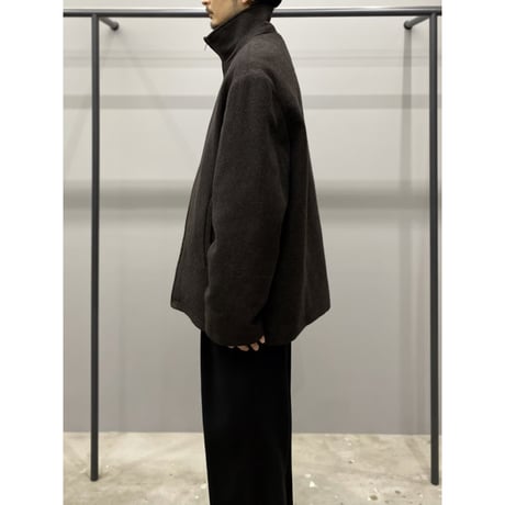 1990's-2000's Stand-collar zip up wool jacket