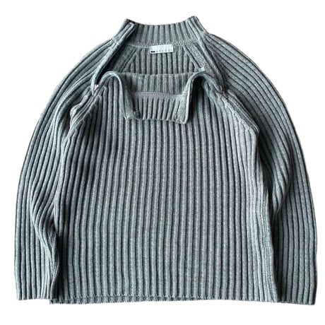 2000's Dual zip design wool blend knit sweater