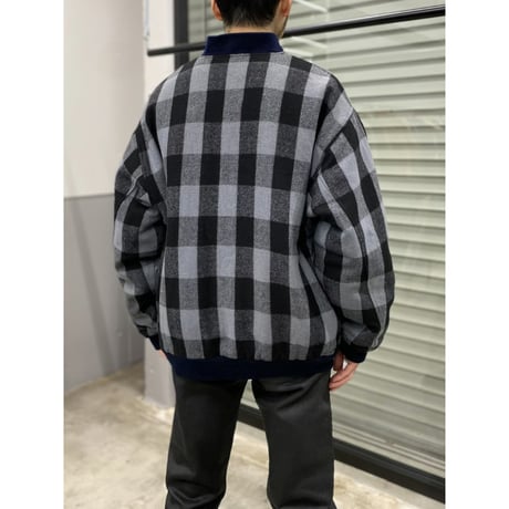 1990's Plaid patterned wool blouson