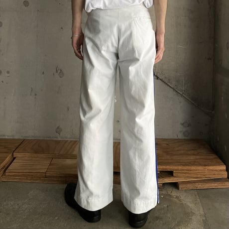 1960’s side line design cotton white pants