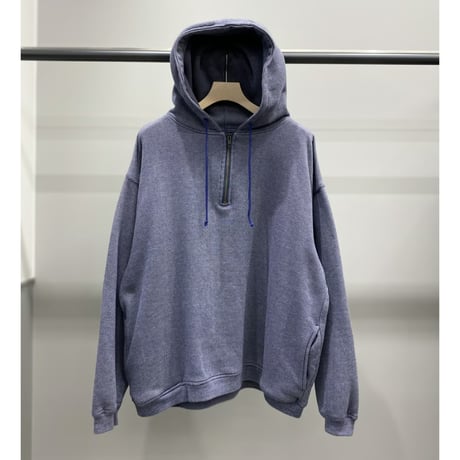 2000's Wide silhouette cotton blend half zip hoodie