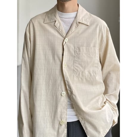 (Deadstock) 1990's ”Guy Laroche" Cotton/Viscose open collar shirt