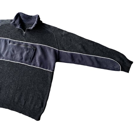 1990's-2000's PORTUGAL made switching design half zip knit sweater