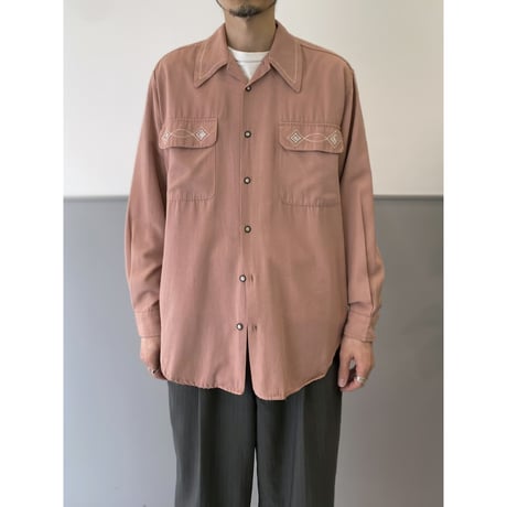 1990's-2000's Viscose blend open collar shirt