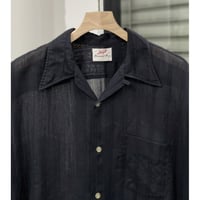1970's ”Forsyth" Leno weave fabric open collar shirt